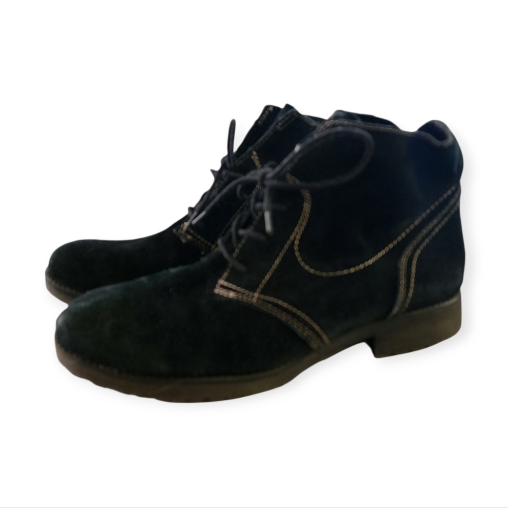 Naturalizer Endellion N5 Black Suede Ankle Preppy Office Hiking Boots  - Women's